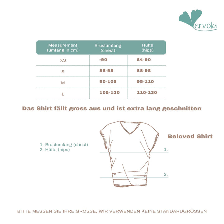Yoga T-Shirt 'Beloved' gemütlich elegant und kaschierend / vervola GmbH